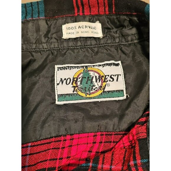 Vintage Northwest Territory Men's Plaid Button Up Long Sleeve Shirt Sz Large Red - Picture 4 of 9